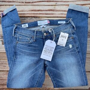 Lucky Brand Charlie Skinny Blue Jean Made in the U.S.A. Distressed  2/26 NWT